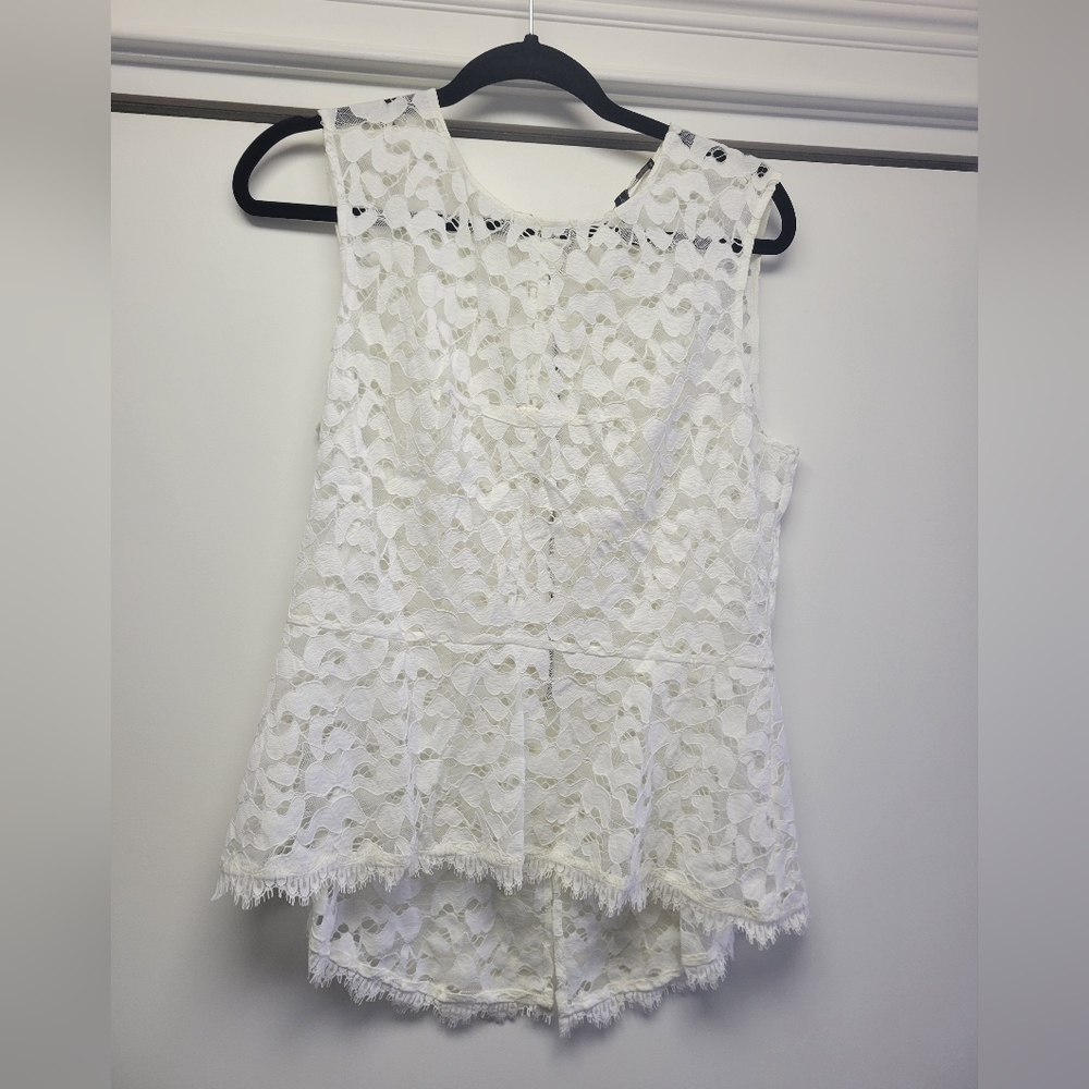 BCBGMaxAzria lace peplum top
